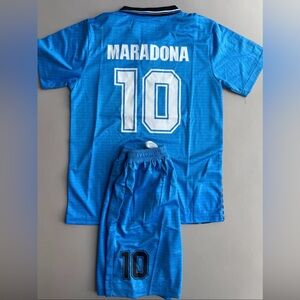 Maradona Argentina retro jersey kids set